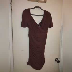 SHEIN Belle Plus Sweetheart Neck Ruched Mesh Bodycon Dress